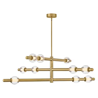 Hinkley Interior Saxon Large Chandelier 50" Lacquered Brass