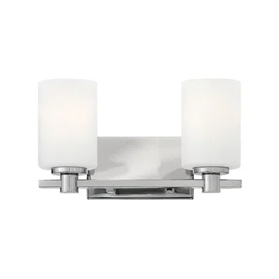 Hinkley Karlie 7 1/2" High Chrome And Opal Glass 2-light Wall Sconce