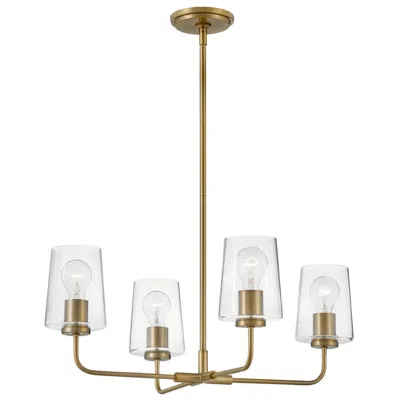 Hinkley Kline 25" Wide Lacquered Brass 4-light Chandelier