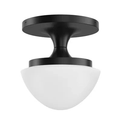 Hinkley Knox Semi-flush Mount Schoolhouse Style Ceiling Light In Black