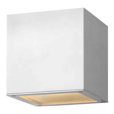 Hinkley Kube 6"h Satin White Square Led Outdoor Wall Light