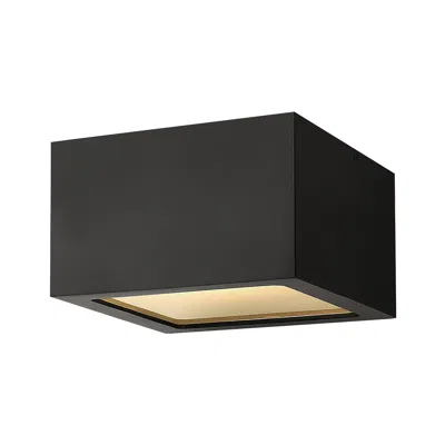 Hinkley Kube 6"w Satin Black Rectangular Led Outdoor Ceiling Light