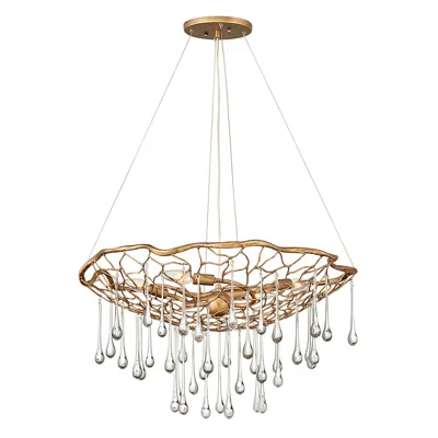 Hinkley Laguna 26" Wide Glass And Burnished Gold Net Pendant Light
