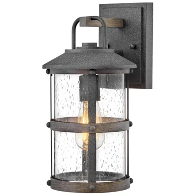 Hinkley Lakehouse 14 1/2" Zinc And Seeded Glass Outdoor Wall Light