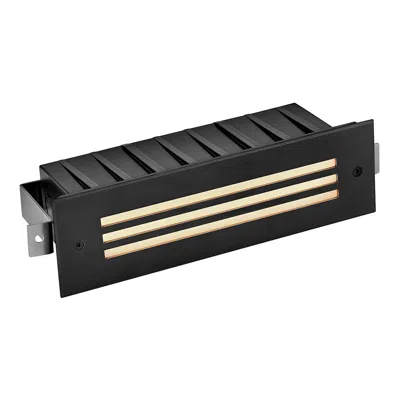 Hinkley Landscape Dash 12v Led Louvered Brick 10" Stainless Steel Black