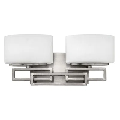 Hinkley Lanza 16 1/2" Wide Nickel And Opal Glass Bathroom Wall Light