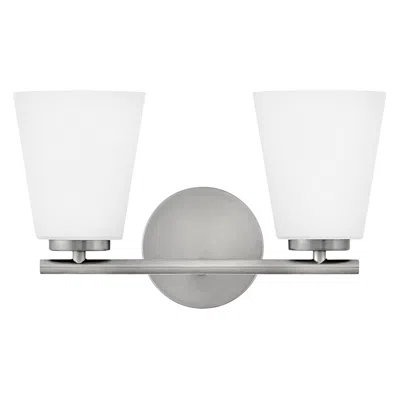 Hinkley Lark Bri Bath Small Two Light Vanity 15" Brushed Nickel