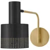 Hinkley Lark Casey Medium Swing Arm Single Light Sconce 10" Lacquered Brass In Black