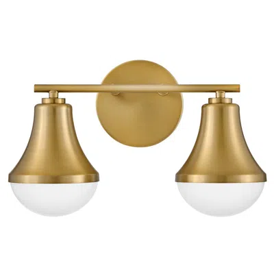 Hinkley Lark Haddie Bath Small Two Light Vanity 14.5" Lacquered Brass