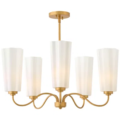 Hinkley Lark Honey Medium Single Tier Pendant 28" Distressed Brass In Gold