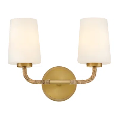 Hinkley Lark Kline Small Two Light Vanity 14.25" Lacquered Brass