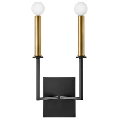 Hinkley Lark Lazlo Interior Medium Two Light Tall Sconce 15.25" Black