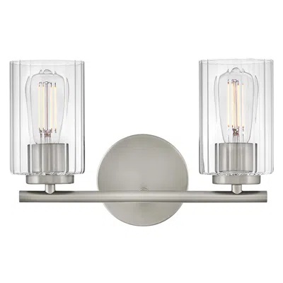 Hinkley Lark Leta Bath Small Two Light Vanity 13.75" Brushed Nickel
