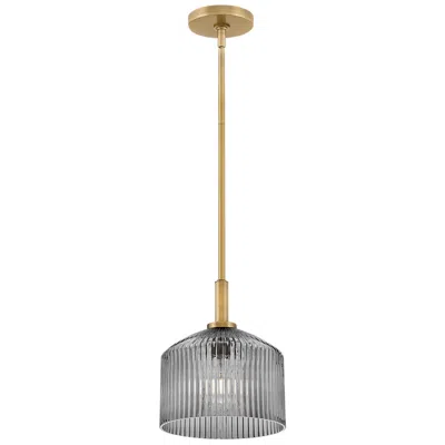 Hinkley Lark Lisette Small Pendant 9" Lacquered Brass-smoke