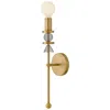 Hinkley Lark Prim Large Single Light Sconce 20" Lacquered Brass In Gold