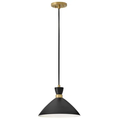 Hinkley Lark Simon 13" Wide Black Conical Metal Pendant Light