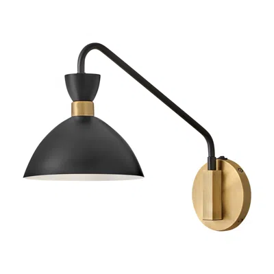 Hinkley Lark Simon Interior Medium Single Light Plug-in Sconce 13.25" Black