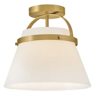 Hinkley Lark Tori Interior Medium Semi Flush Mount 11" Lacquered Brass