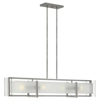 Hinkley Latitude 42" Wide Brushed Nickel 4-light Linear Chandelier