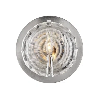 Hinkley Leo Single Light Wall Sconce W/ Optic Crystal Glass In Polished Nickel