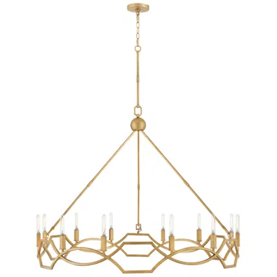 Hinkley Leona 45" Wide Distressed Brass 12-light Chandelier