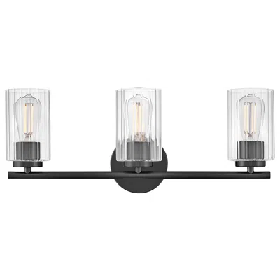 Hinkley Leta 22 3/4" Wide Black 3-light Vanity Bath Light