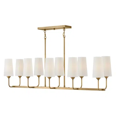Hinkley Lewis 44 1/2"w Heritage Brass 10-light Linear Chandelier