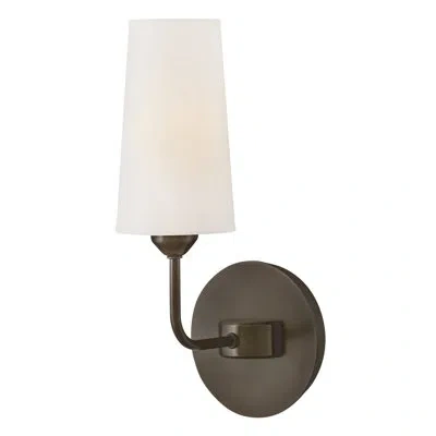 Hinkley Lewis Single Light Wall Sconce With Paper Shade In Black Oxide