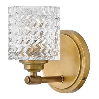 Hinkley Lighting Elle 7 3/4" Brass And Chevron Clear Glass Wall Sconce