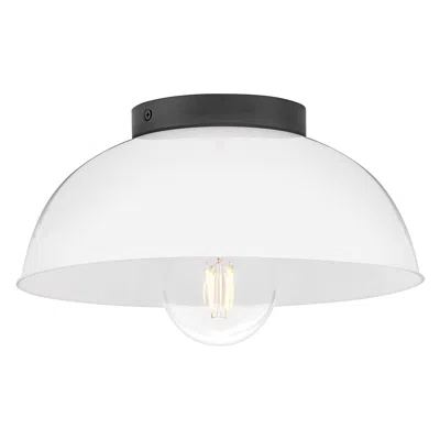 Hinkley Lighting Lark Stu 11" Wide Black Abnd White Dome Ceiling Light