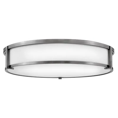 Hinkley Lighting Lowell 24" Antique Nickel White Glass Flush Mount