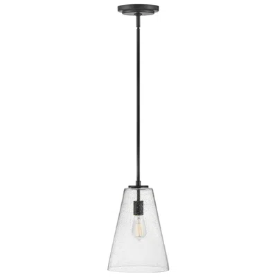 Hinkley Lighting Vance 10" Wide Black And Seeded Glass Mini Pendant