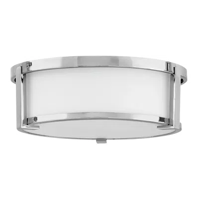 Hinkley Lowell 13.25" Wide Chrome And Opal Glass Ceiling Light