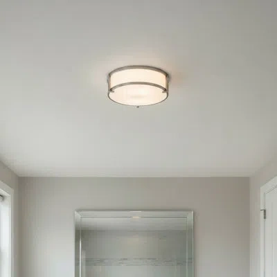 Hinkley Lowell Modern Flush Mount Ceiling Light In Antique Nickel