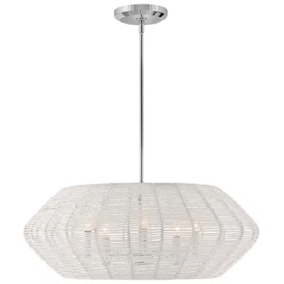 Hinkley Luca 28" Wide 5-light White Woven Drum Modern Chandelier