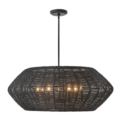 Hinkley Luca 38" Wide Black Weave Modern Drum Pendant Chandelier