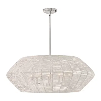 Hinkley Luca 38" Wide White Weave Modern Drum Pendant Chandelier