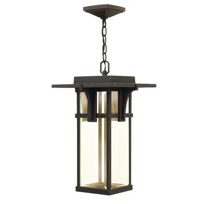 Hinkley Manhattan 1-light Outdoor Hanging Lantern In Oil Rubbed Bronze