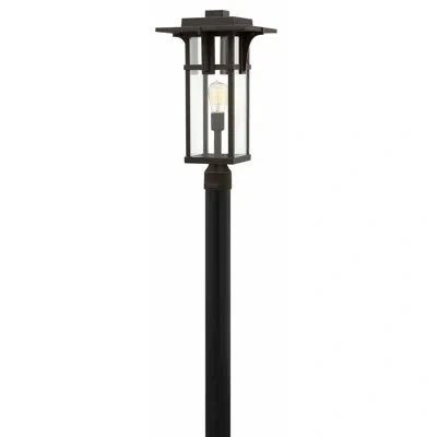 Hinkley Manhattan Single Light Outdoor Post Top/pier Mount Lantern - Clear Beveled Glass In Oil Rubbed Bronze