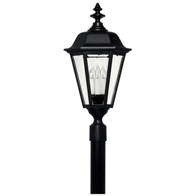Hinkley Manor House 27.5" Black And Clear Glass Traditional Post Light