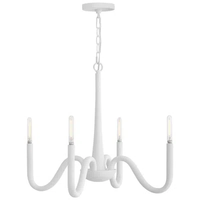 Hinkley Maris 25"w White Textured Plaster 4-light Chandelier
