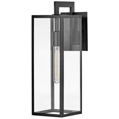 Hinkley Max 18 1/2" High Black Rectangular Lantern Outdoor Wall Light