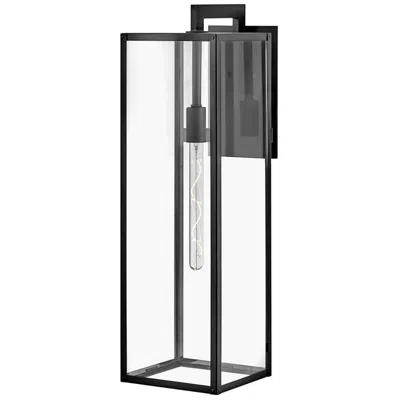 Hinkley Max 31" Rectangle Black And Clear Glass Led Outdoor Wall Light