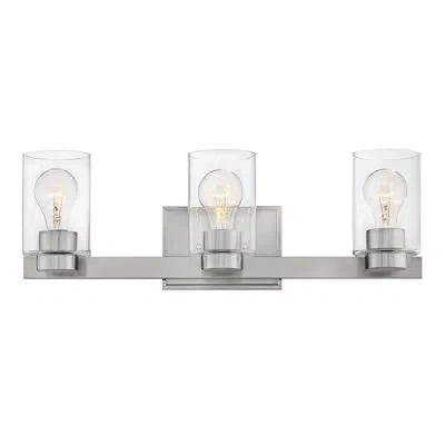 Hinkley Miley 3-light Dimmable Vanity Light In Brushed Nickel,clear