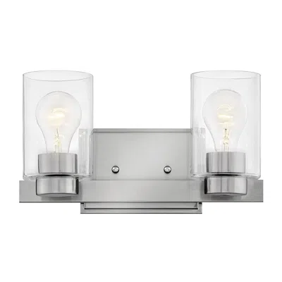 Hinkley Miley 7" High Nickel 2-light Wall Sconce By  Lighting