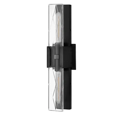 Hinkley Monte Etched Glass Bathroom Vanity In Black Oxide