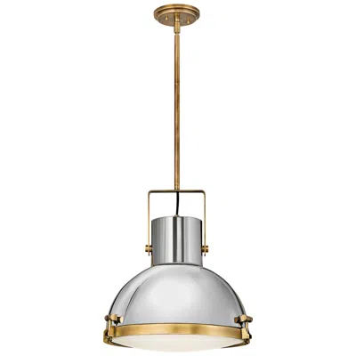 Hinkley Nautique 18" Wide Heritage Brass And Nickel Dome Pendant Light