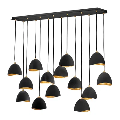 Hinkley Nula 48 1/2" Wide Black Shell Modern Linear 14-light Pendant