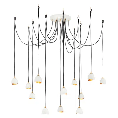 Hinkley Nula 60"w Shell White 12-light Multi-tier Chandelier