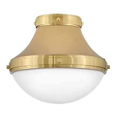 Hinkley Oliver 14" Wide Bright Brass Ceiling Light